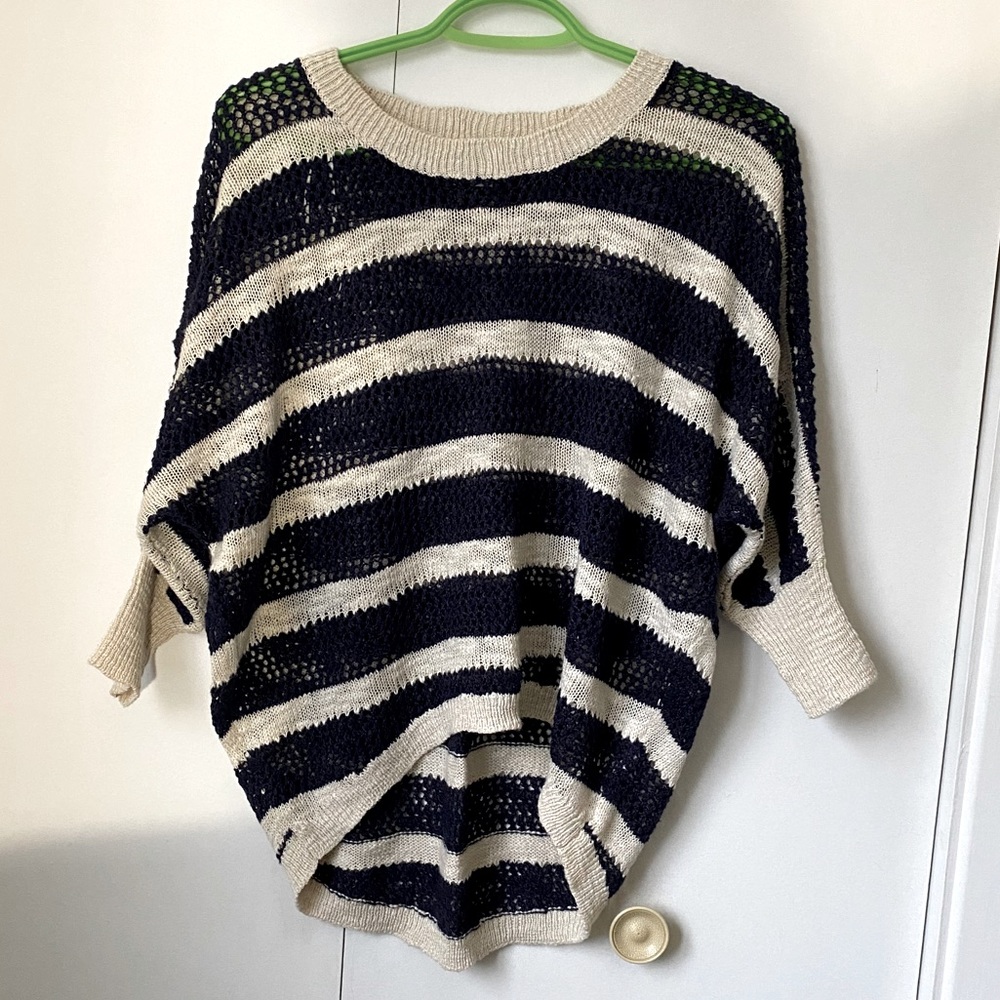 Striped batwing top